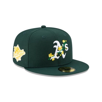 Oakland Athletics Gorra | New Era MLB Side Patch Bloom 59fifty Fitted Cap Mexico - Verdes